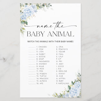 Blaue Hortensien-Blumen-Name-das-Baby-Tier-Spiel