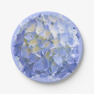 Blaue Hortensien-Blumen Papier-Party-Hochzeitstell Pappteller