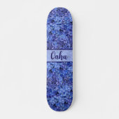 Blaue Hortensien-Blumen-Skateboard Skateboard (Vorne)