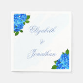 Blaue Hortensien-Blumenhochzeit Serviette (Vorderseite)