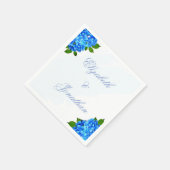 Blaue Hortensien-Blumenhochzeit Serviette (Ecke)