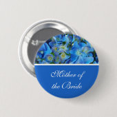 blaue Hortensien-Blumenknopf Button (Vorne & Hinten)