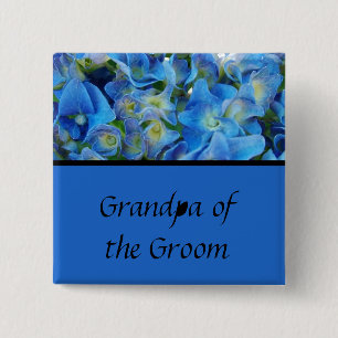blaue Hortensien-Blumenknopf Button