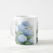 Blaue Hortensien-Blumenmalerei  Kaffeetasse (Vorderseite Links)