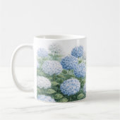 Blaue Hortensien-Blumenmalerei  Kaffeetasse (Links)