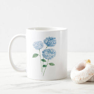 Blaue Hortensien-Blumenmalerei Kaffeetasse