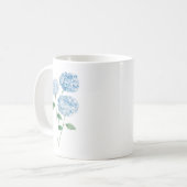 Blaue Hortensien-Blumenmalerei Kaffeetasse (Vorderseite Links)