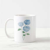 Blaue Hortensien-Blumenmalerei Kaffeetasse (Links)