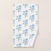 Blaue Hortensien-Blumenmalerei-Muster Badhandtuch Set (Handtuch)