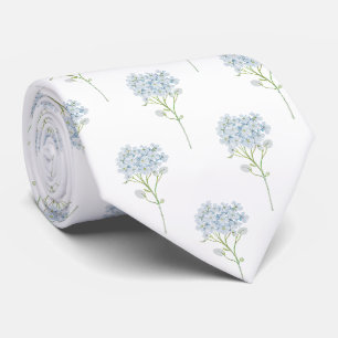 blaue Hortensien-Blumenmuster Krawatte
