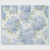 Blaue Hortensien-Blumenverpackungspapier Geschenkpapier (Flach)