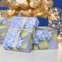 Blaue Hortensien-Blumenverpackungspapier Geschenkpapier