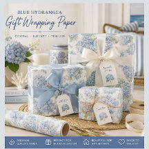 Blaue Hortensien-Blumenverpackungspapier