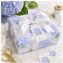Blaue Hortensien-Blumenverpackungspapier