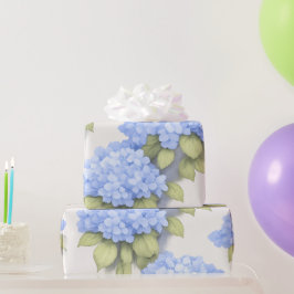 Blaue Hortensien-Blumenverpackungspapier Geschenkpapier