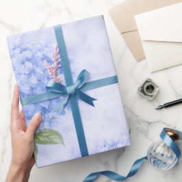 Blaue Hortensien-Blumenverpackungspapier Geschenkpapier