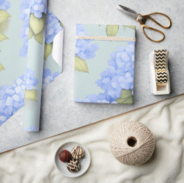 Blaue Hortensien-Blumenverpackungspapier Geschenkpapier