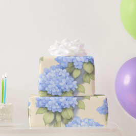 Blaue Hortensien-Blumenverpackungspapier Geschenkpapier