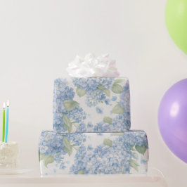 Blaue Hortensien-Blüten Geschenkpapier