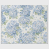 Blaue Hortensien-Blüten Geschenkpapier (Flach)