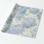 Blaue Hortensien-Blüten Geschenkpapier (Ungerollt)