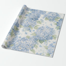 Blaue Hortensien-Blüten Geschenkpapier