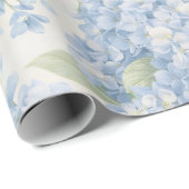 Blaue Hortensien-Blüten Geschenkpapier (Rolleneckpunkt)