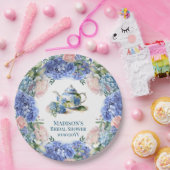 Blaue Hortensien Braut-Teeparty Pappteller (Party)