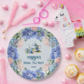 Blaue Hortensien Braut-Teeparty Pappteller (Party)