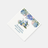 Blaue Hortensien Braut-Teeparty Serviette (Ecke)