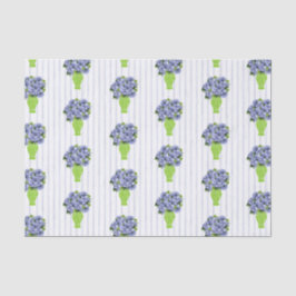 Blaue Hortensien-Brautbad-Küstenmonogramm  Seidenpapier