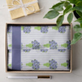 Blaue Hortensien-Brautdusche Küstenmonogramm Seidenpapier (Geschenk)
