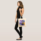 Blaue Hortensien-Brautjungfer-Tasche Tragetasche (Vorderseite (Model))