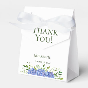 Blaue Hortensien Brautparty Dankeschön Geschenkschachtel