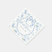 Blaue Hortensien Brautparty Serviette (Ecke)