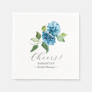 Blaue Hortensien-Cocktailservietten Serviette