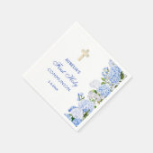 Blaue Hortensien Erstkommunion Serviette (Ecke)