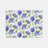 Blaue Hortensien Fleecedecke (Vorderseite (Horizontal))