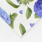 Blaue Hortensien Fleecedecke (Ecke)