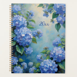 Blaue Hortensien Floral Spiralgebundenes Planbuch Planer