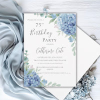 Blaue Hortensien Florale Eleganz 75. Geburtstag