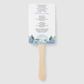 Blaue Hortensien Florale Hochzeitsprogramm-Handfäc Fächer (Rückseite)