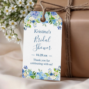 Blaue Hortensien Florale Hochzeitsshower Danke Geschenkanhänger