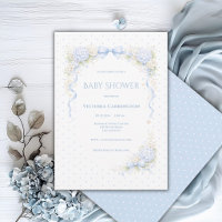 Blaue Hortensien Florale Vintage Baby Shower