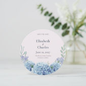 Blaue Hortensien-Garten-Save-the-Date Save The Date (Stehend Vorderseite)