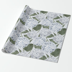 Blaue Hortensien-Gartenblumen  Geschenkpapier