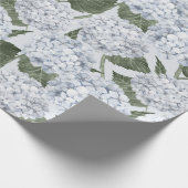 Blaue Hortensien-Gartenblumen Geschenkpapier (Ecke)