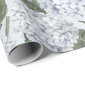 Blaue Hortensien-Gartenblumen Geschenkpapier (Rolleneckpunkt)