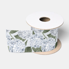 Blaue Hortensien-Gartenblumen  Satinband