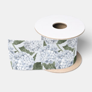 Blaue Hortensien-Gartenblumen Satinband